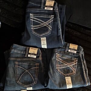 Ariat Women's Dark and Light Blue Boot Cut Jeans